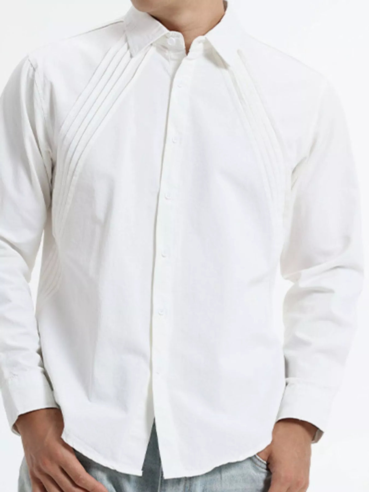 Men's Plus Size Long Sleeve Button-Down Shirt