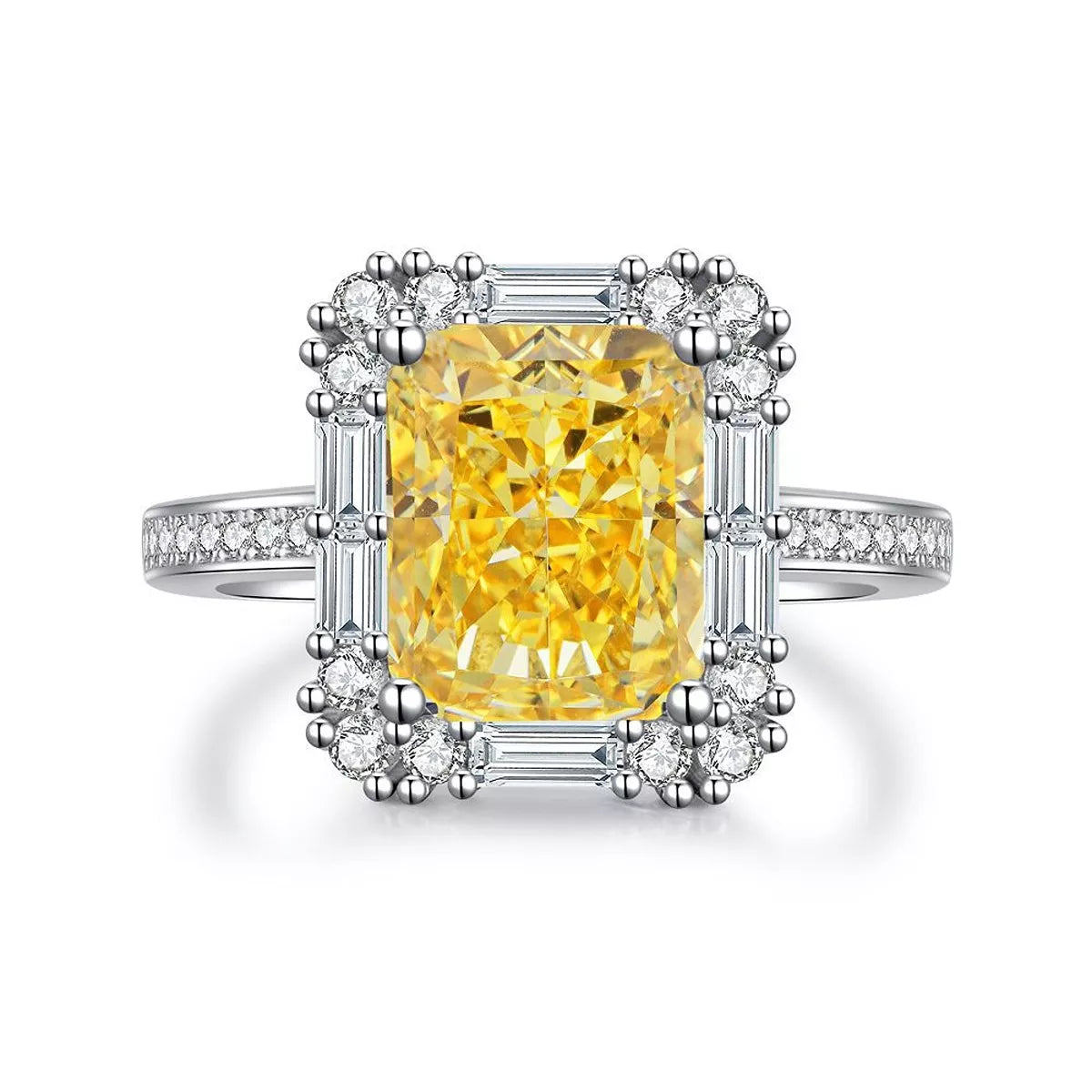 925 Sterling Silver Zircon Geometric Ring