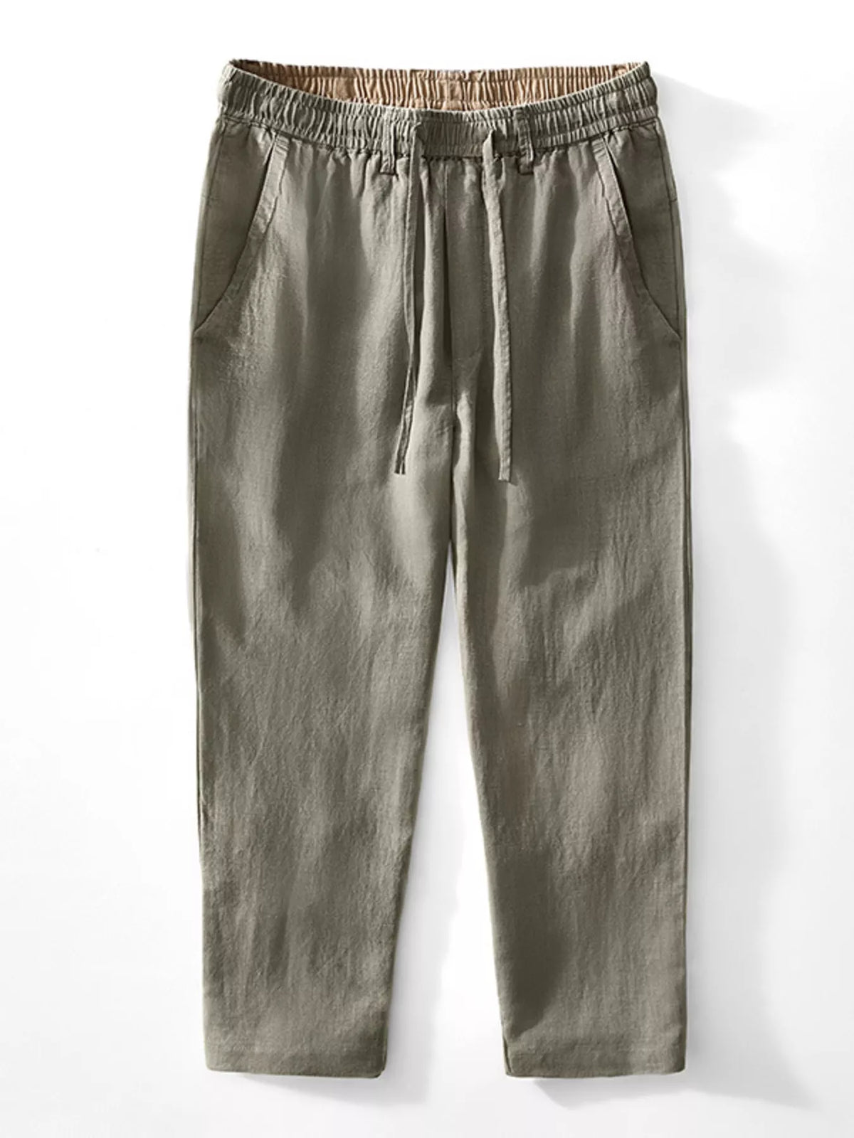 Men's Plus Size Casual Elastic Waist Drawstring Pants in Green
