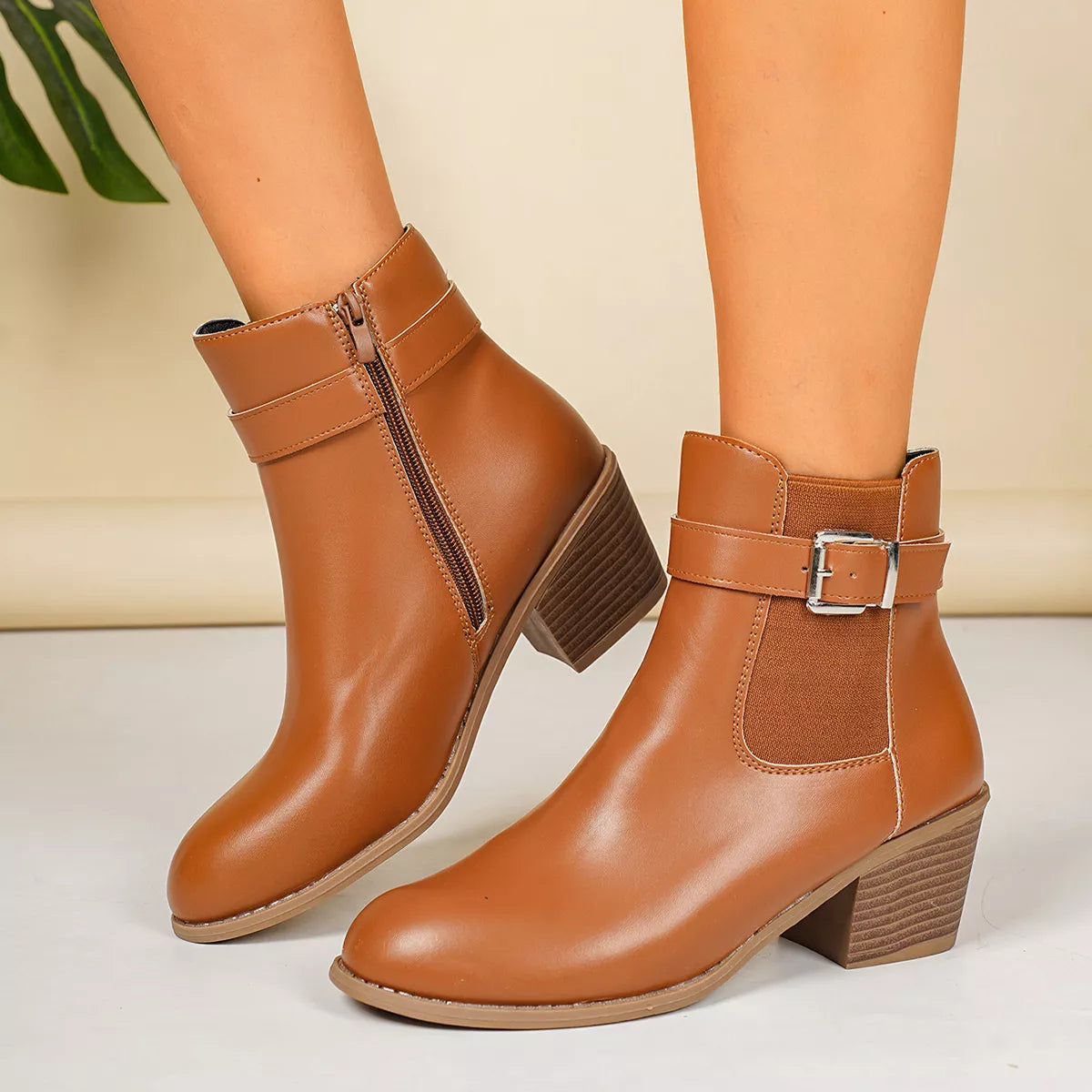Point Toe Block Heels Boots - Lilixa.store