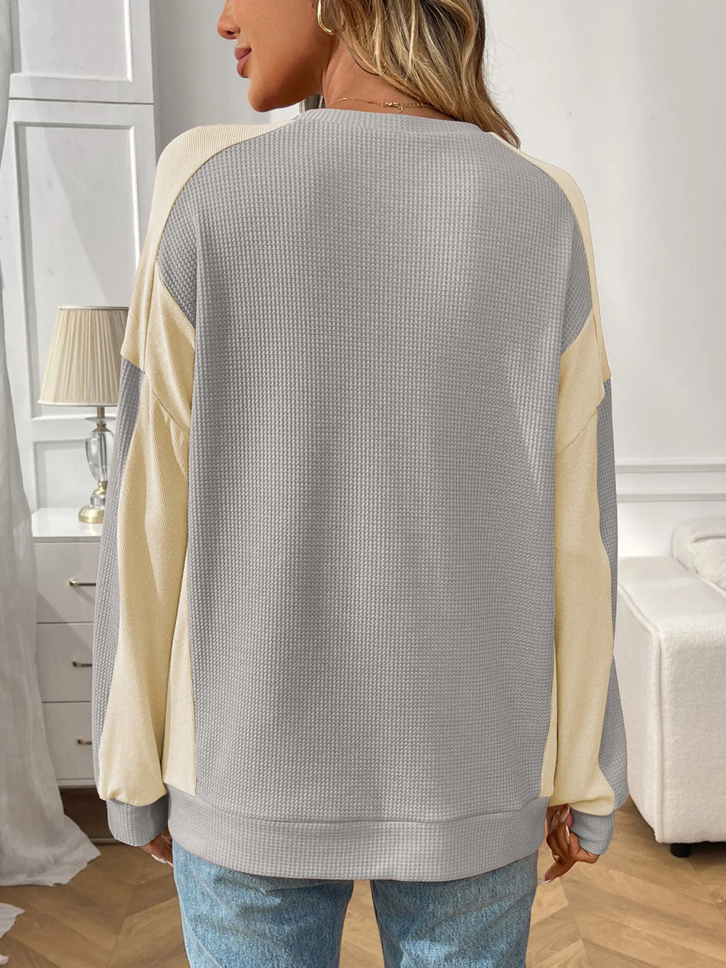 Color Block Long Sleeve Sweatshirt - Lilixa.store