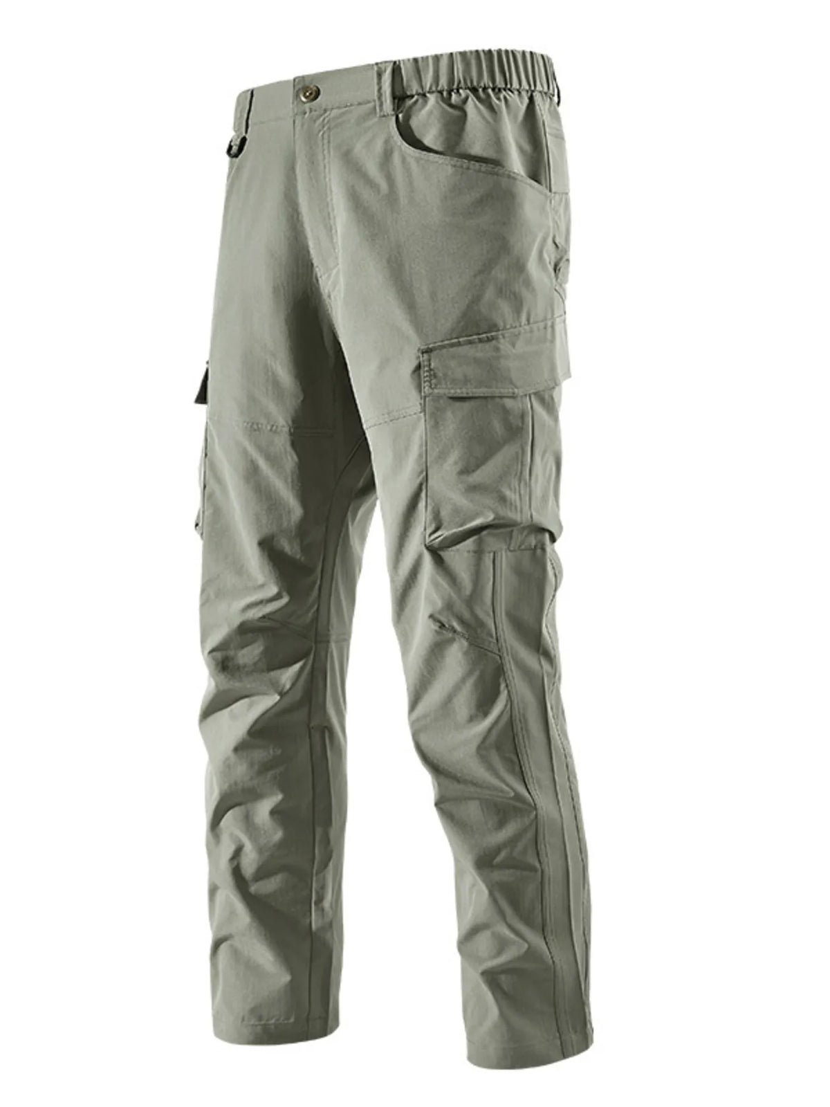 Men's Plus Size Elastic Waist Cargo Pants in Sage