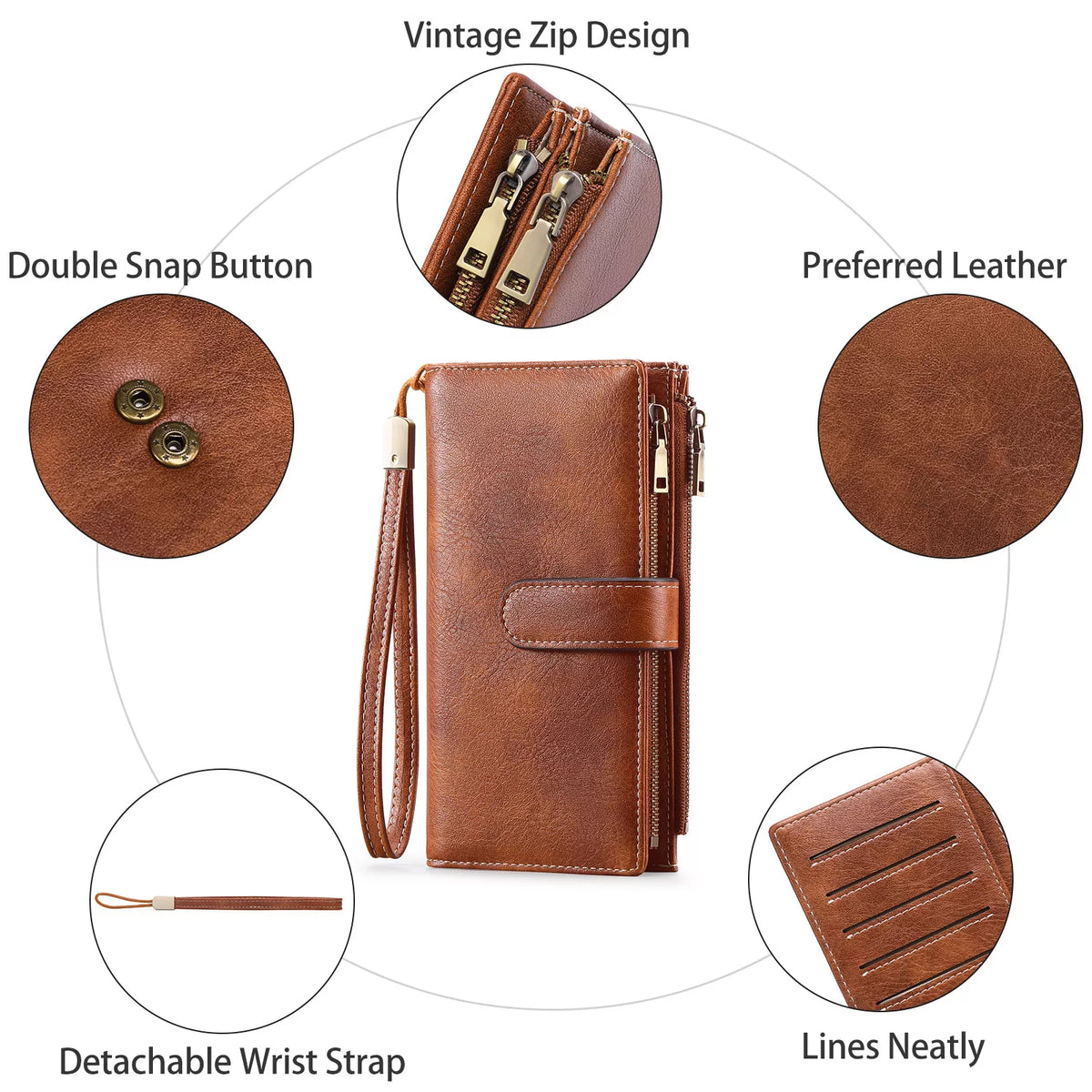 Vintage Style Leather Wallet - Lilixa.store