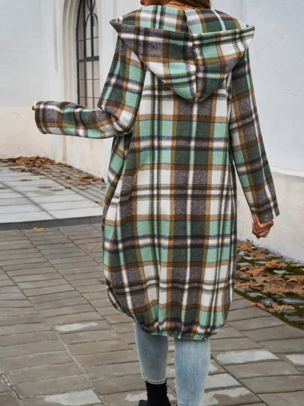 Devine Plaid Zip Up Hooded Coat - Lilixa.store