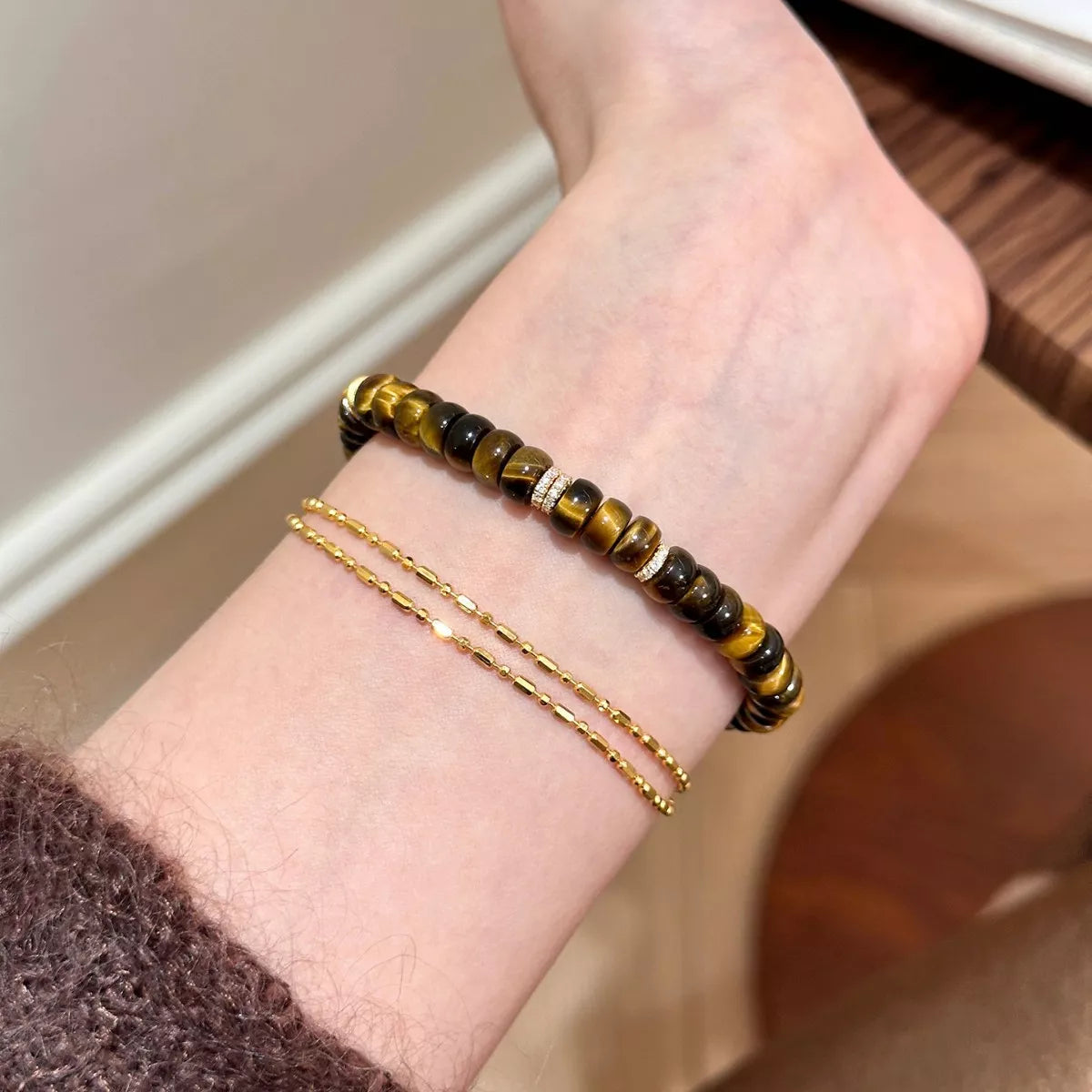 Tiger's Eye Beaded Bracelet - Lilixa.store