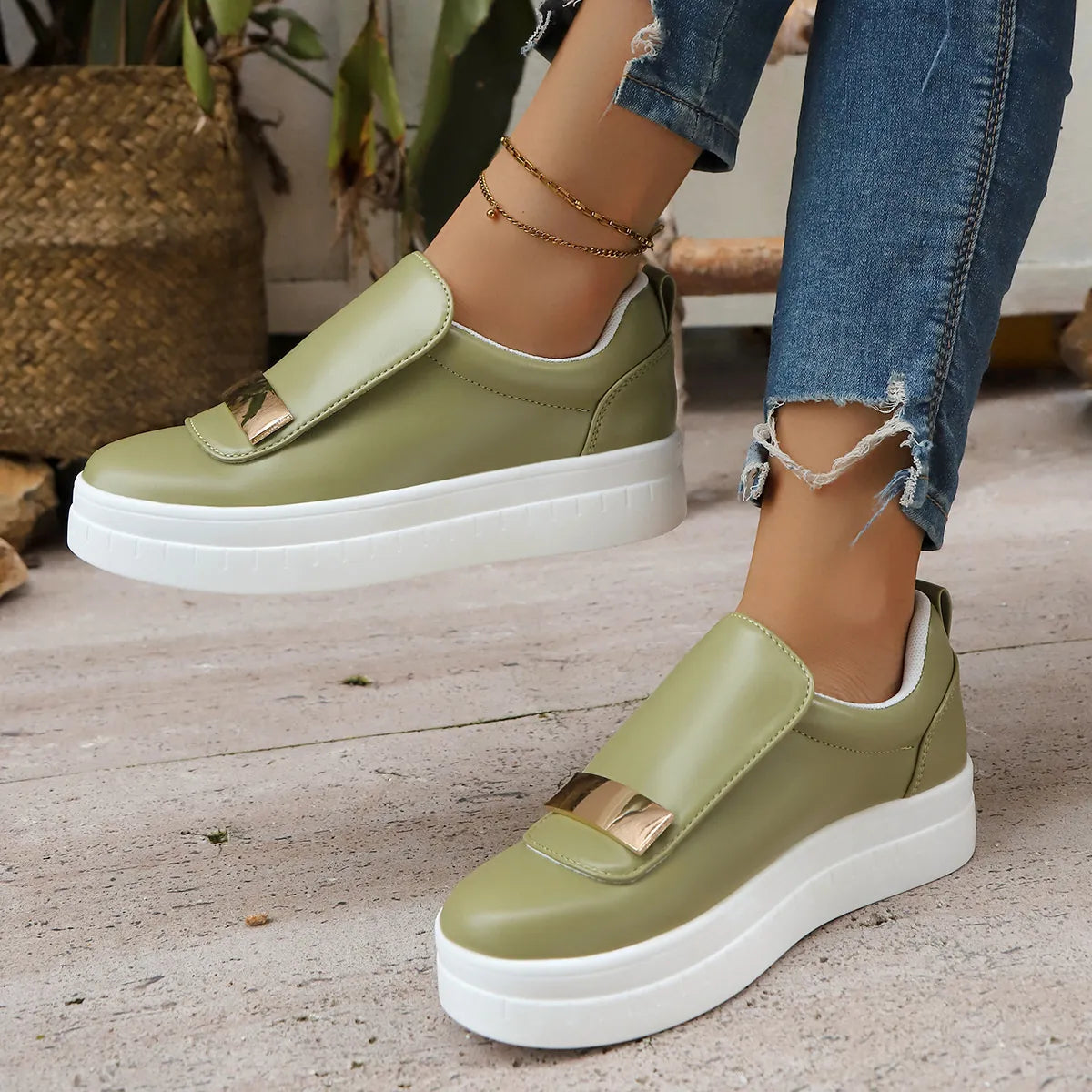 Round Toe Platform Loafers, view 2