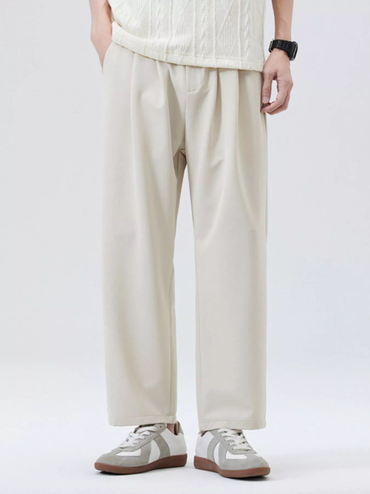 Men's Full Size Casual Loose Fit Pants Plus Size in Apricot