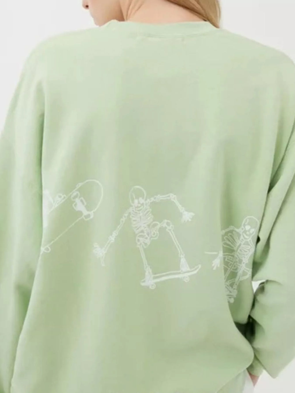 Skeleton Graphic Round Neck Sweatshirt - Lilixa.store