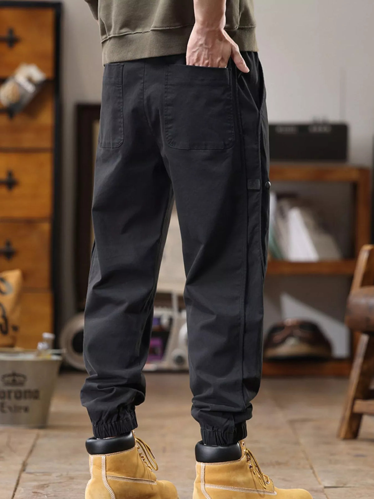 Men's Full Size Drawstring Jogger Pants with Elastic Cuffs Plus Size, view 2