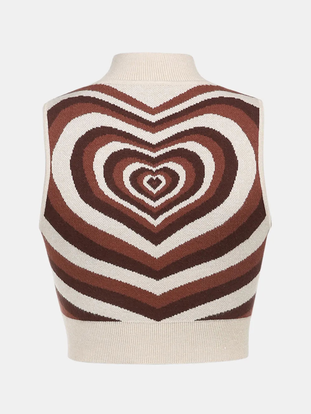 Heart Mock Neck Sweater Vest, view 12