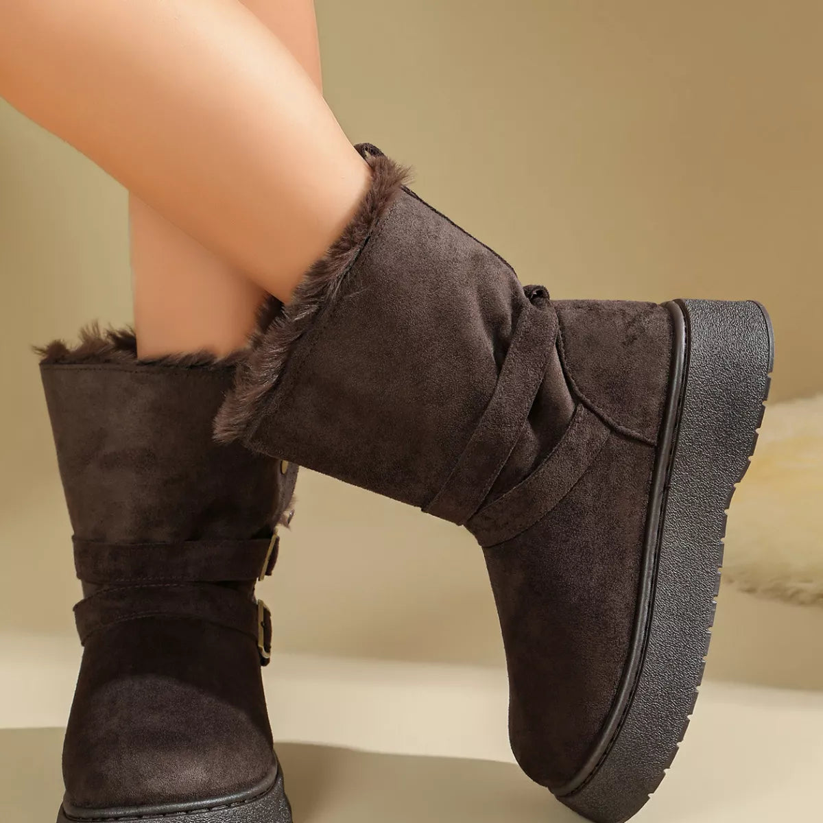 Round Toe Platform Boots - Lilixa.store