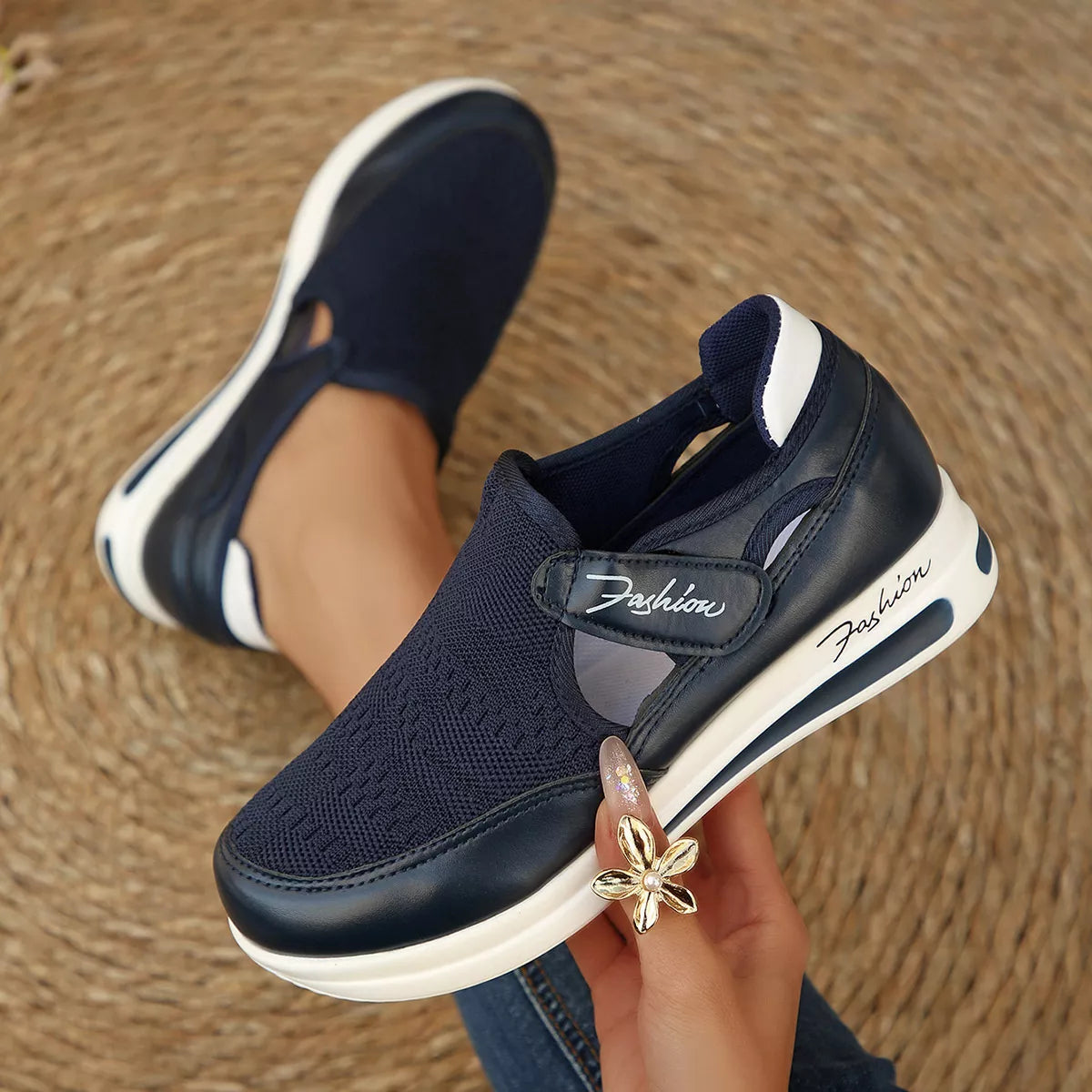 Breathable Mesh Wedge Sneakers - Lilixa.store