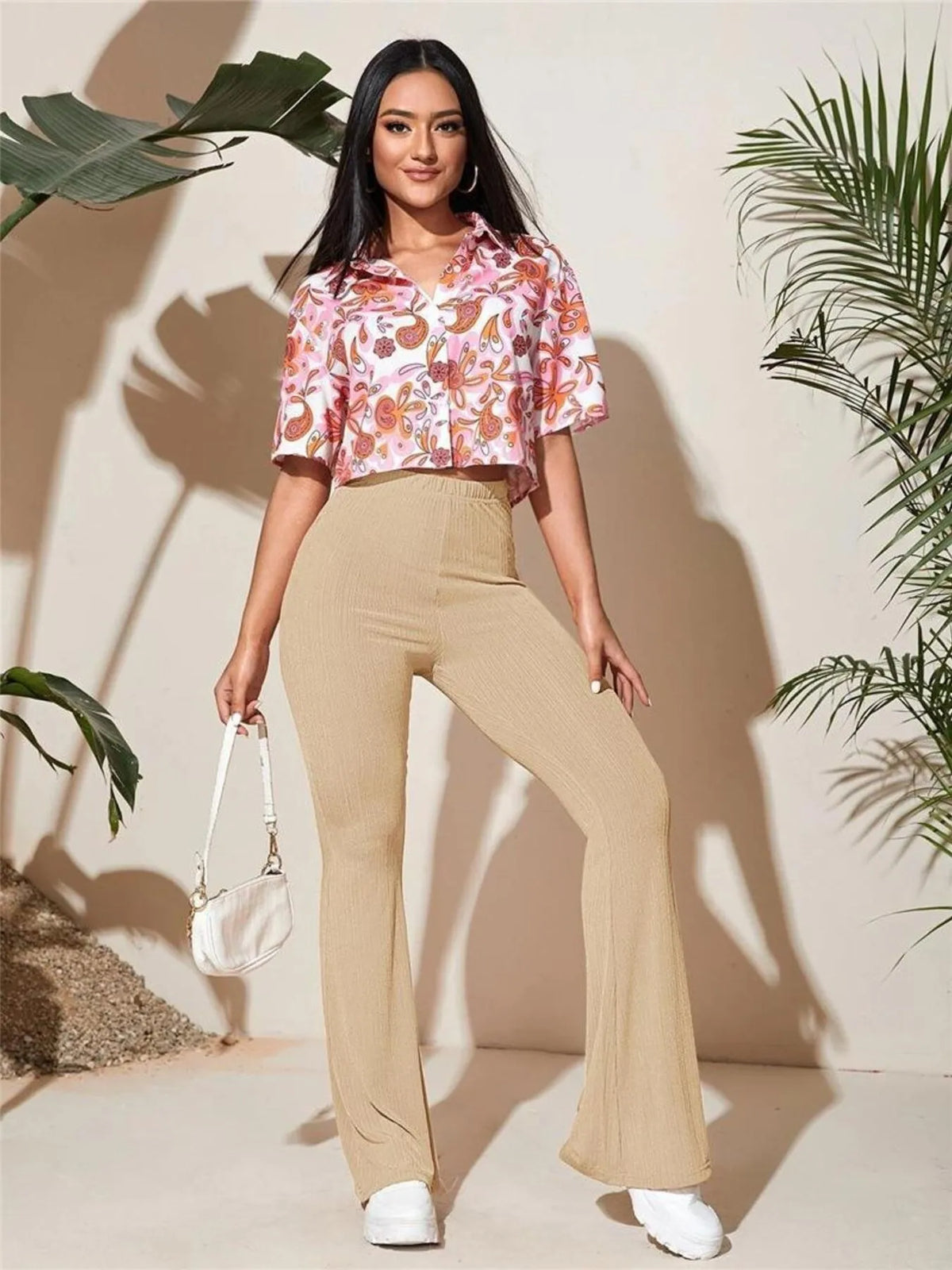 Full Size High-Waist Flare Active Pants Plus Size - Lilixa.store