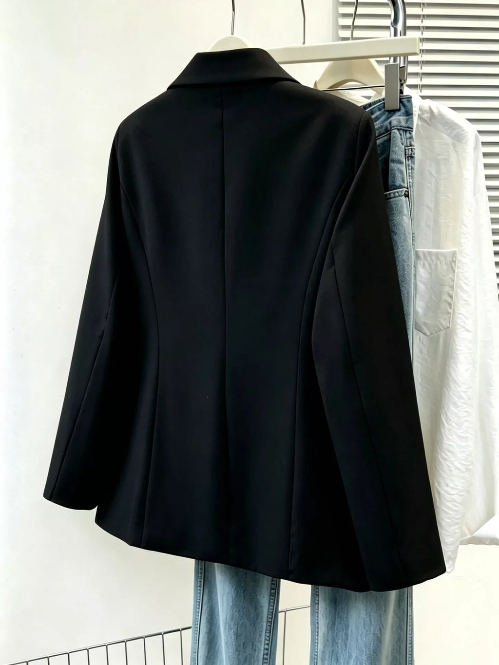 Full Size Single-Breasted Lapel Collar Blazer Plus Size - Lilixa.store