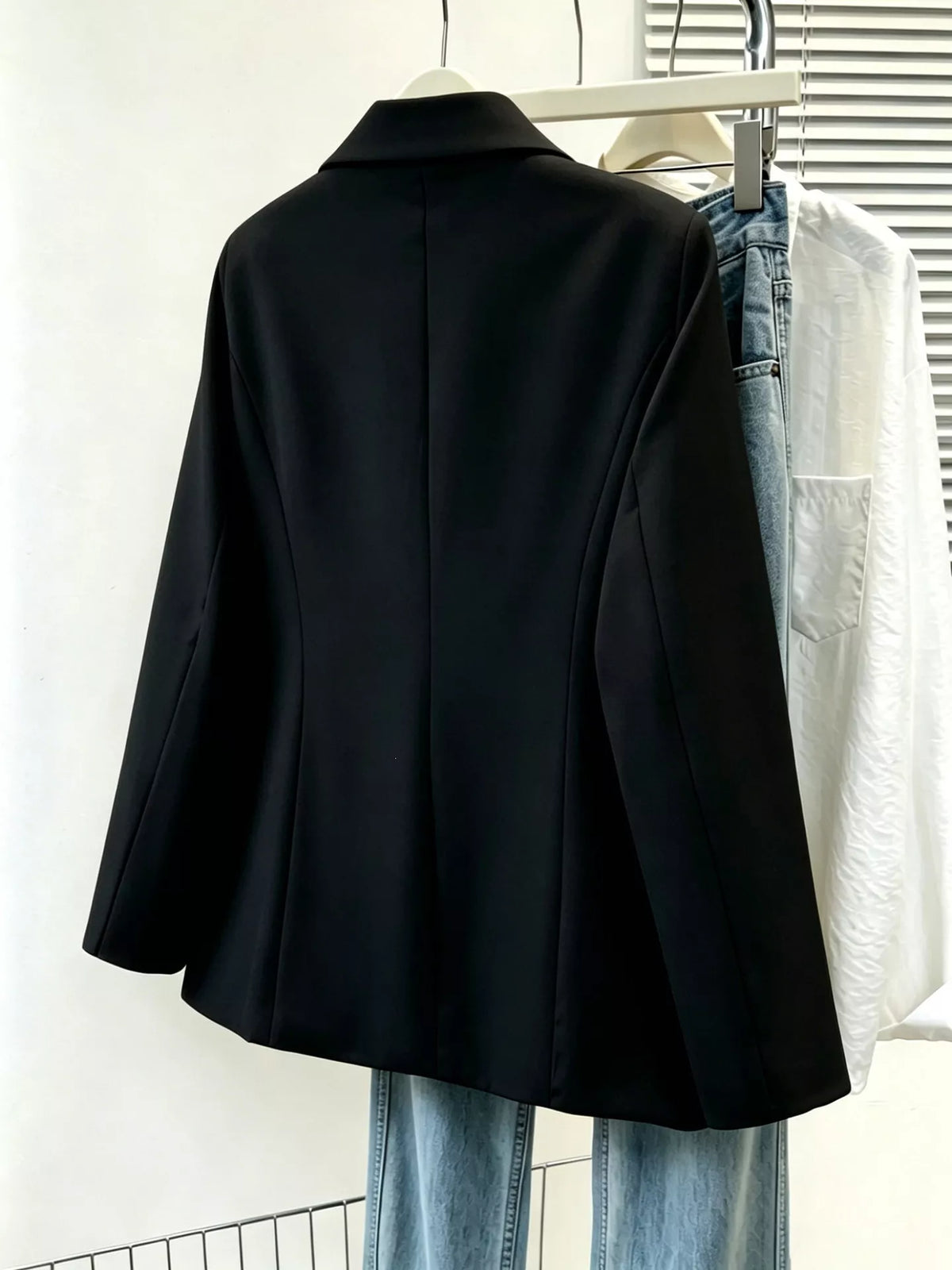 Full Size Single-Breasted Lapel Collar Blazer Plus Size - Lilixa.store