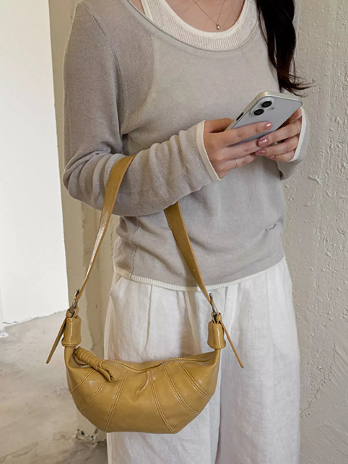 Crescent-Shaped Crossbody Bag - Lilixa.store
