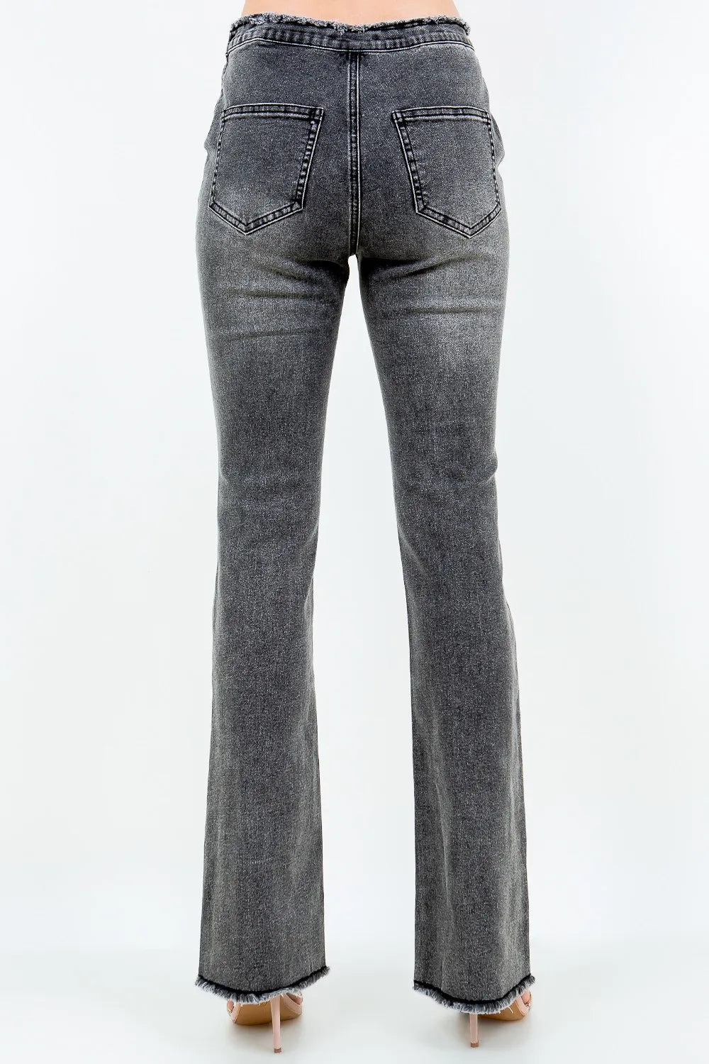 American Bazi V-Cut Ruched Flare Pants - Lilixa.store