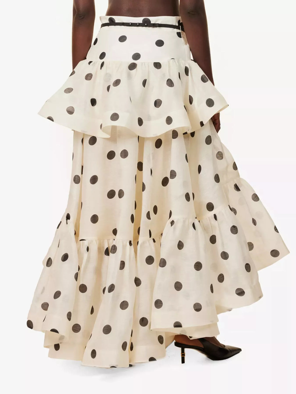 Polka Dot Tiered Ruffle Skirt