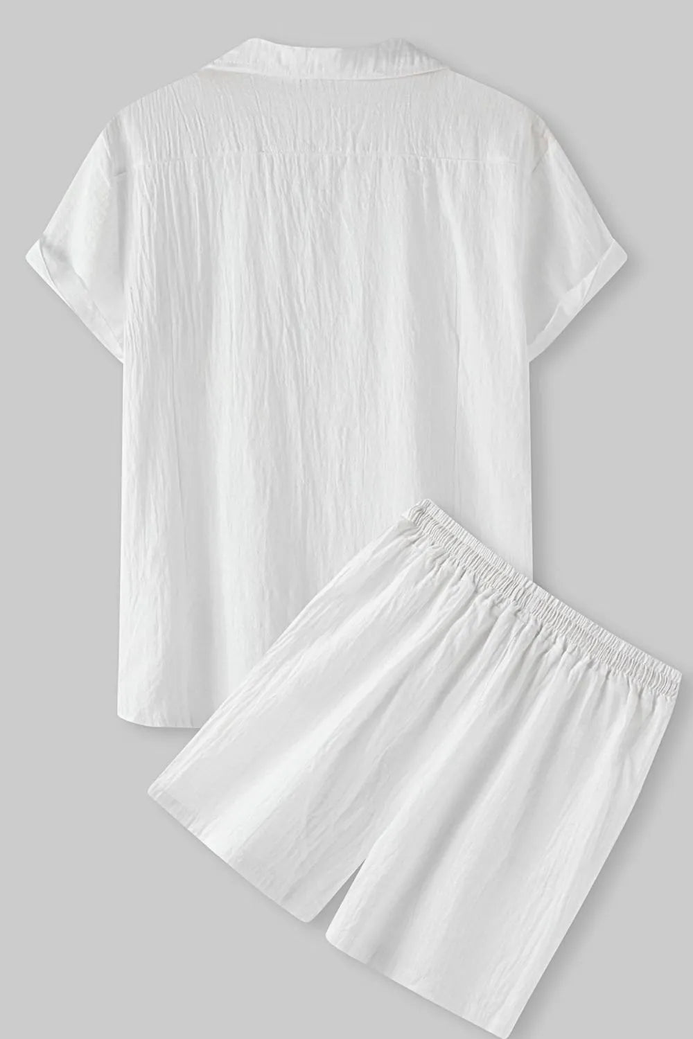 Men's Short Sleeve Shirt and Shorts Set in White, view 2