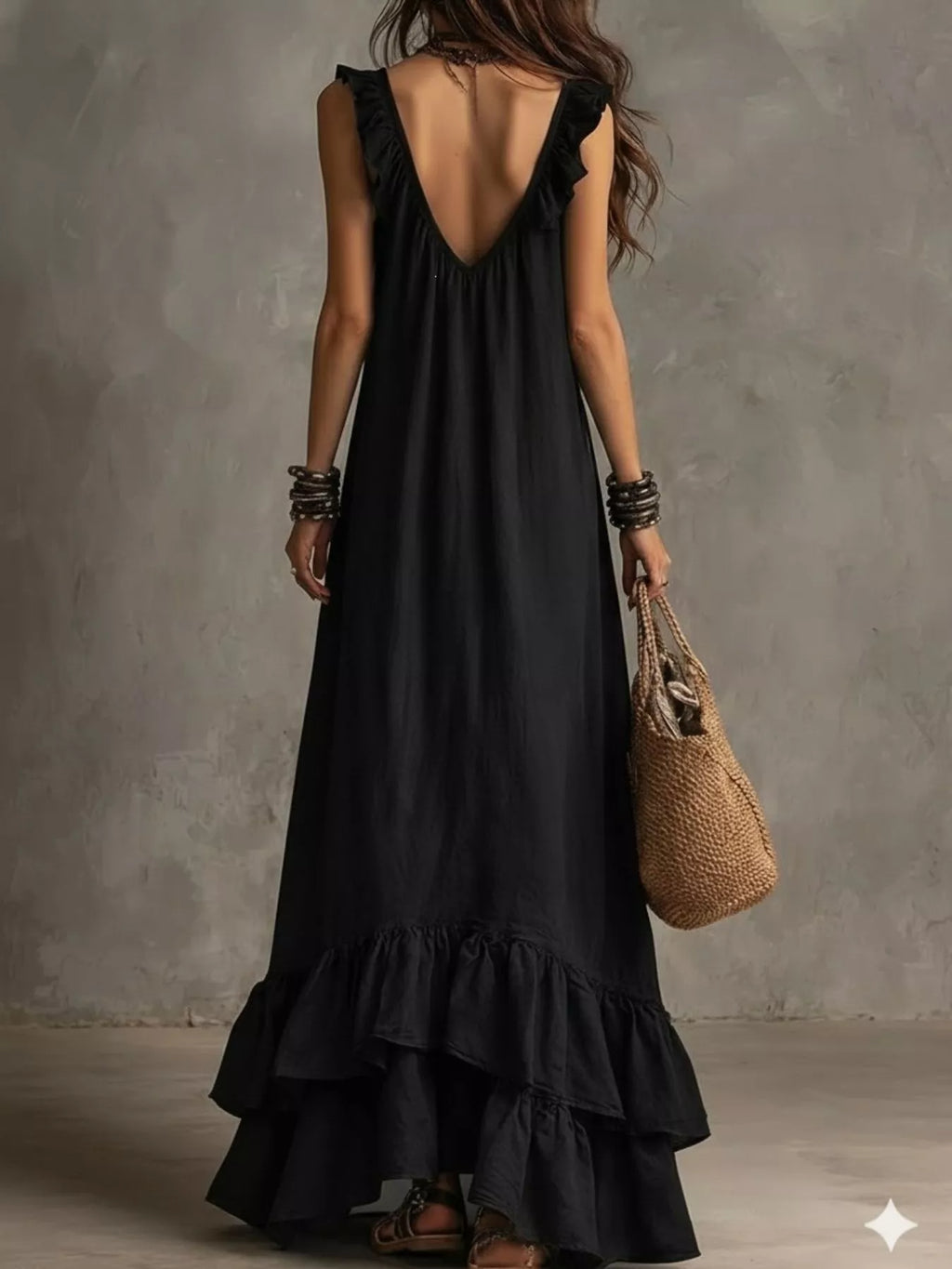 Ruffled Sleeveless Maxi Dress, view 4