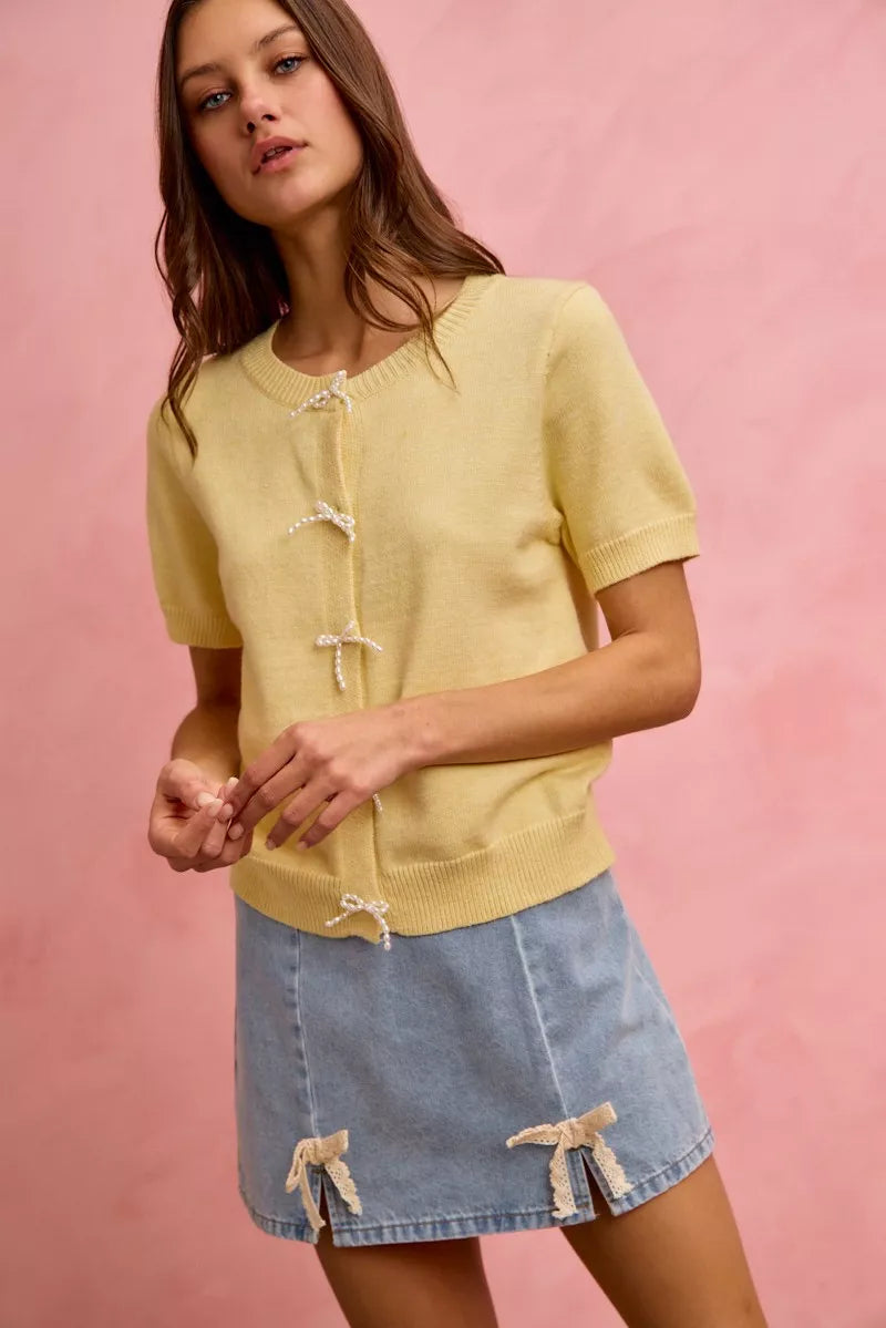 SO ME Lace Ribbon Trim Denim Mini Skirt - Lilixa.store