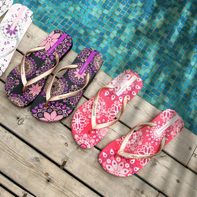 Printed Summer Toe Post Slippers - Lilixa.store