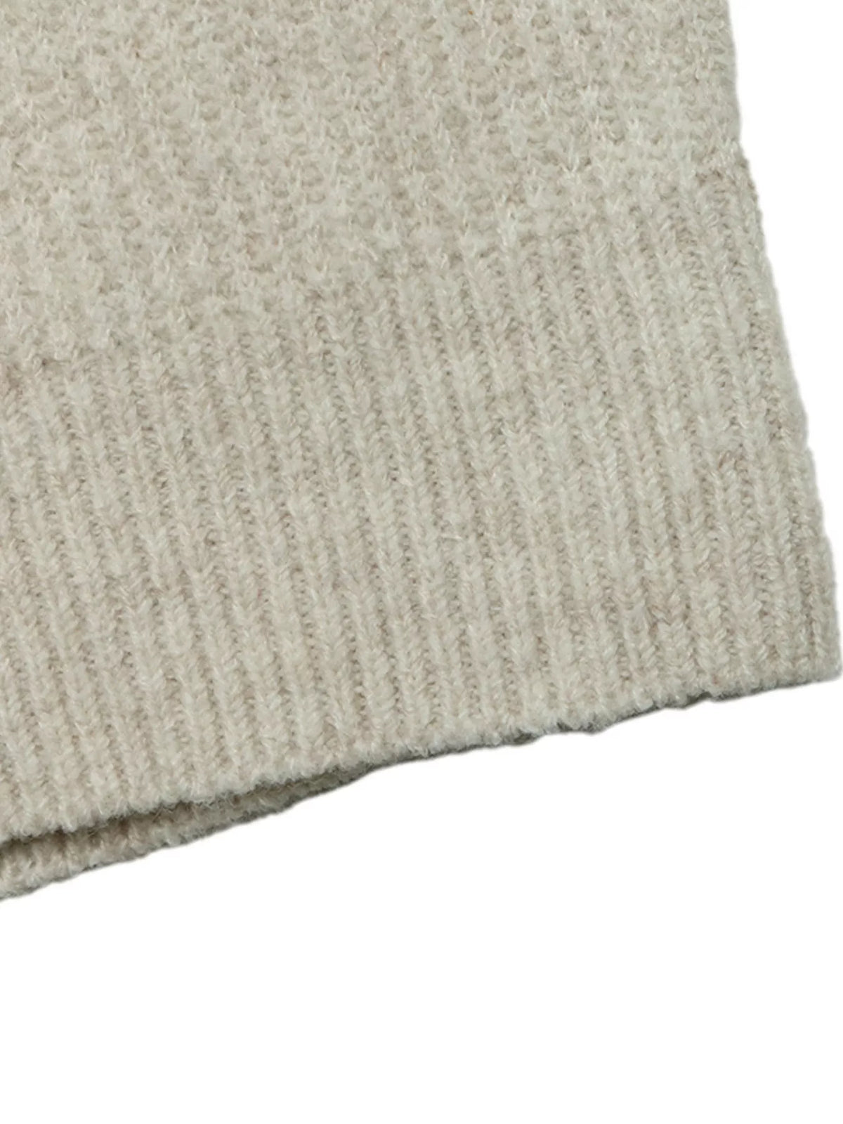 Contrast Trim Dropped Shoulder Sweater in Khaki, view 8