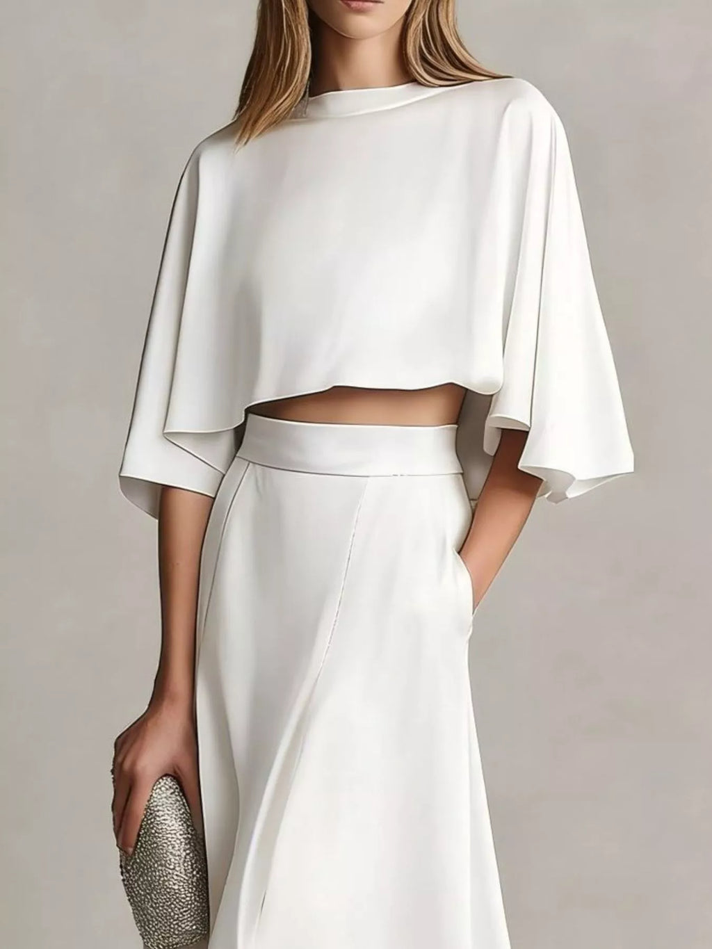Full Size Satin Crop Top and Maxi Skirt Two-Piece Set Plus Size - Lilixa.store
