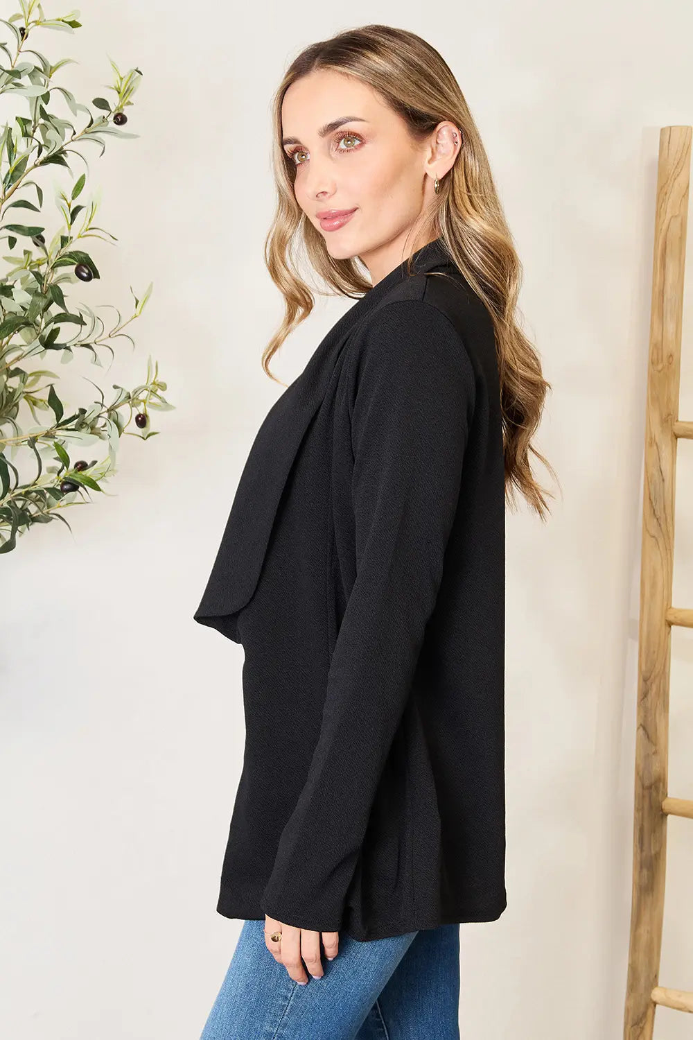 Heimish Full Size Open Front Long Sleeve Blazer - Lilixa.store