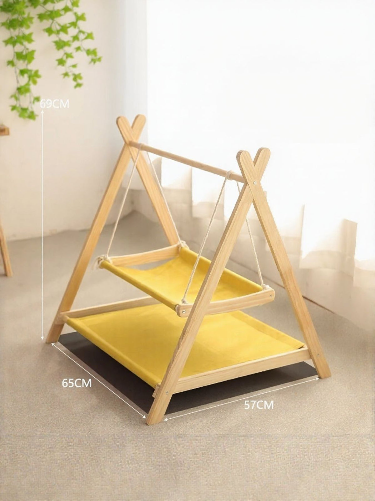 Wooden Triangle Cat Hammock - Lilixa.store