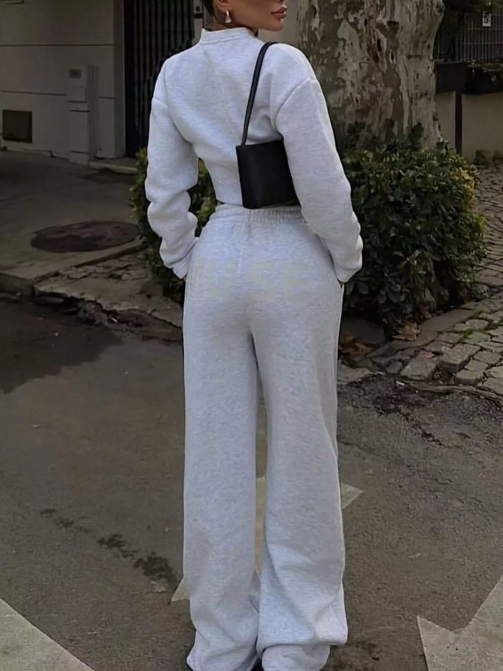 Zip-Up Crop Jacket and Wide-Leg Pants Set - Lilixa.store