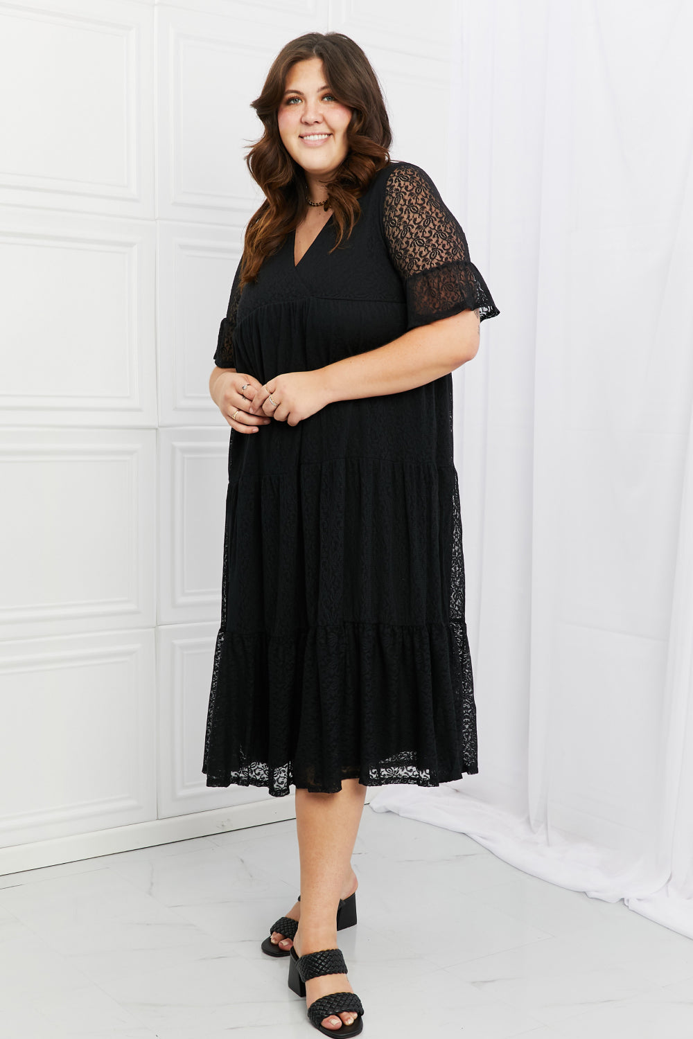 P & Rose Lovely Lace Full Size Tiered Dress - Lilixa.store