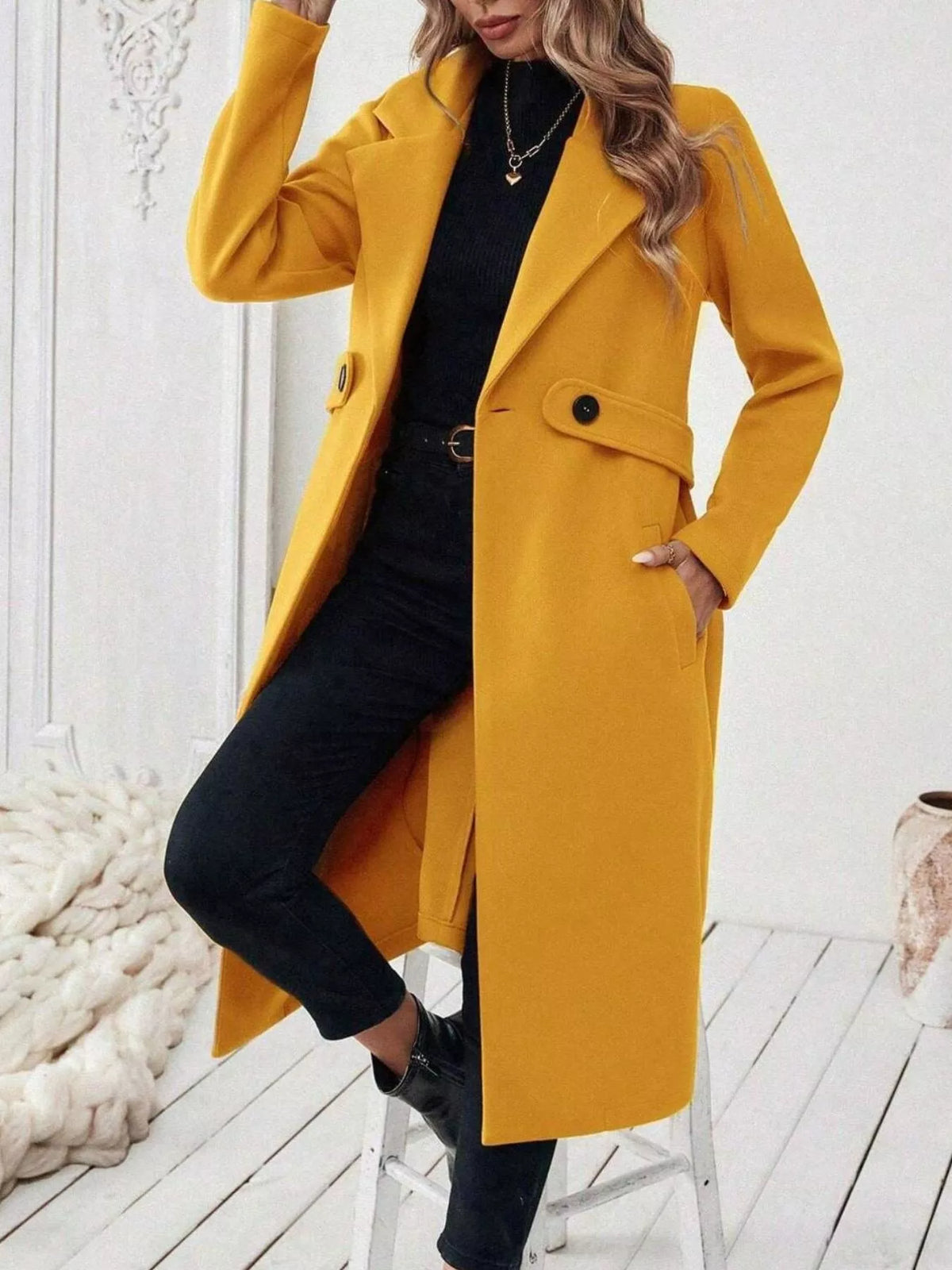 Single-Button Longline Coat
