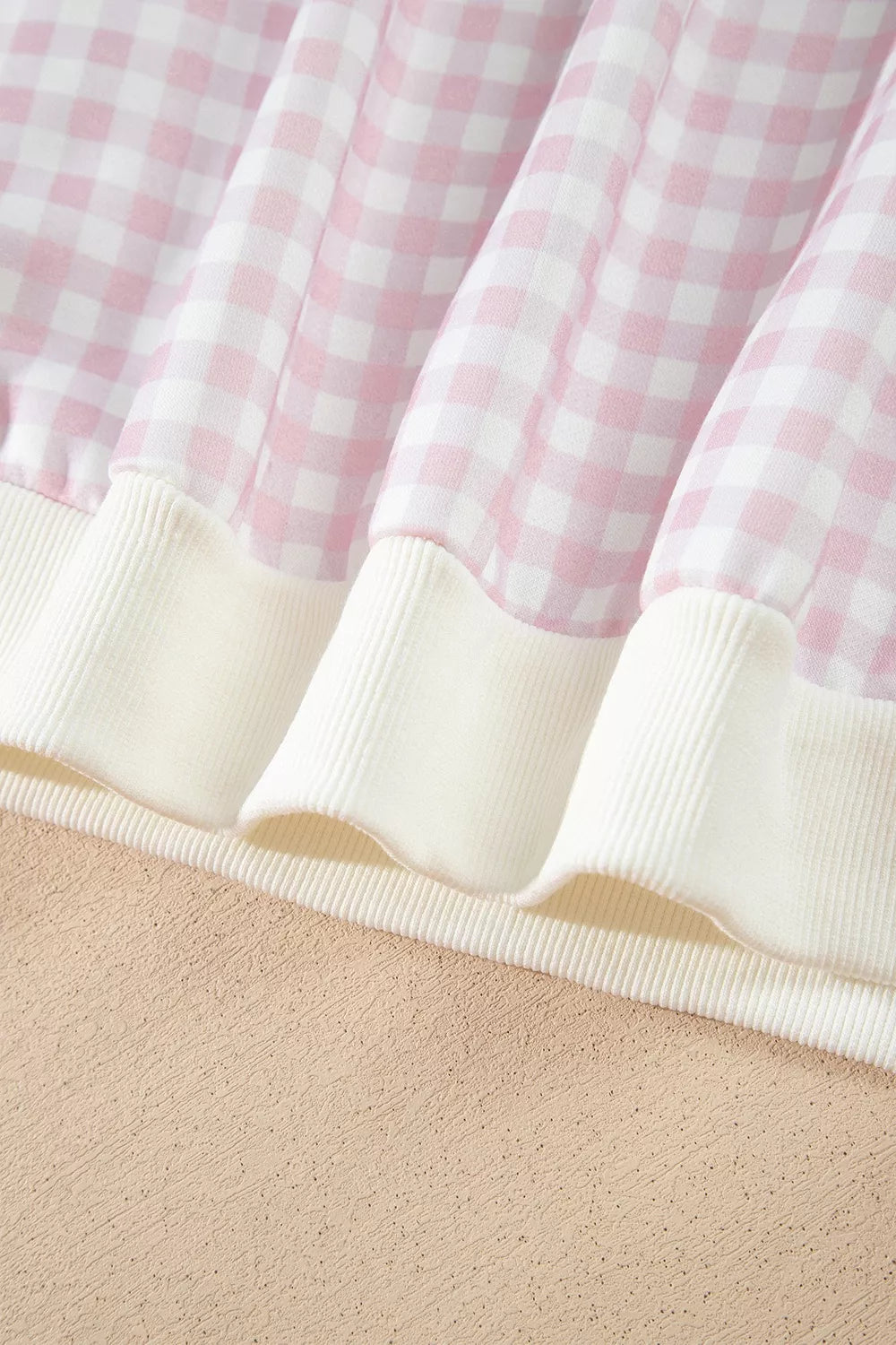 Gingham Long Sleeve Sweatshirt and Shorts Set - Lilixa.store