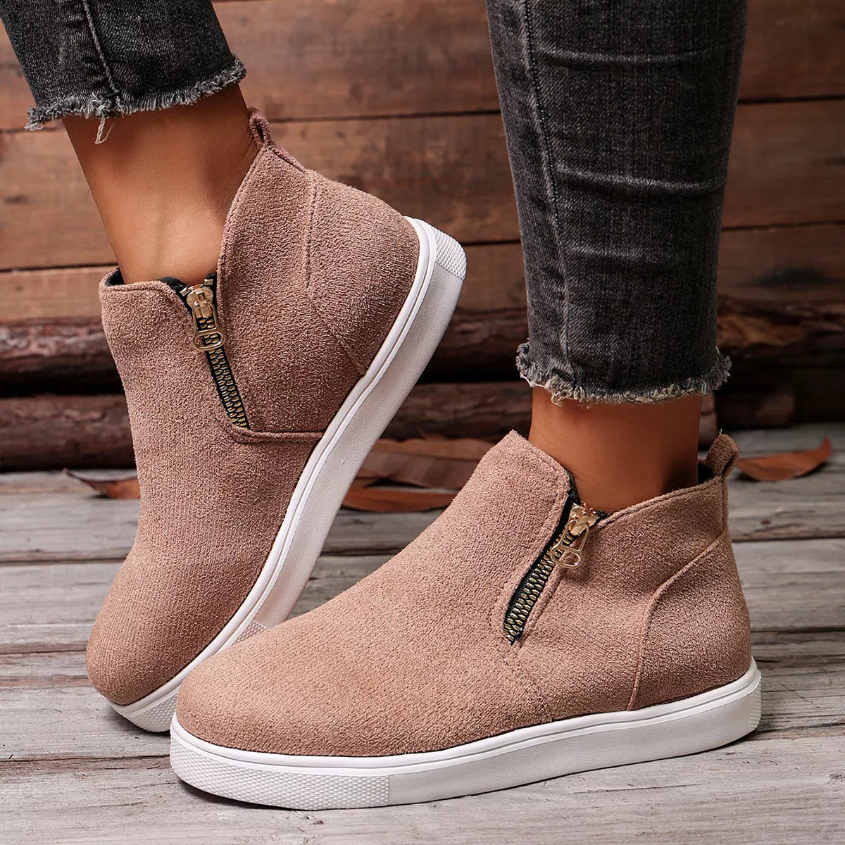 Round Toe Ankle Boots - Lilixa.store