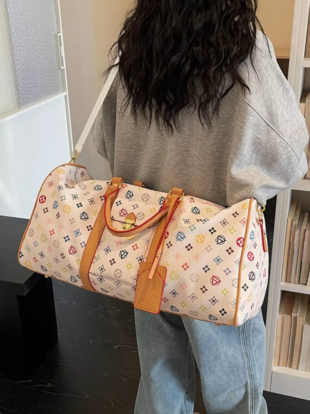 Printed Leather Travel Bag - Lilixa.store