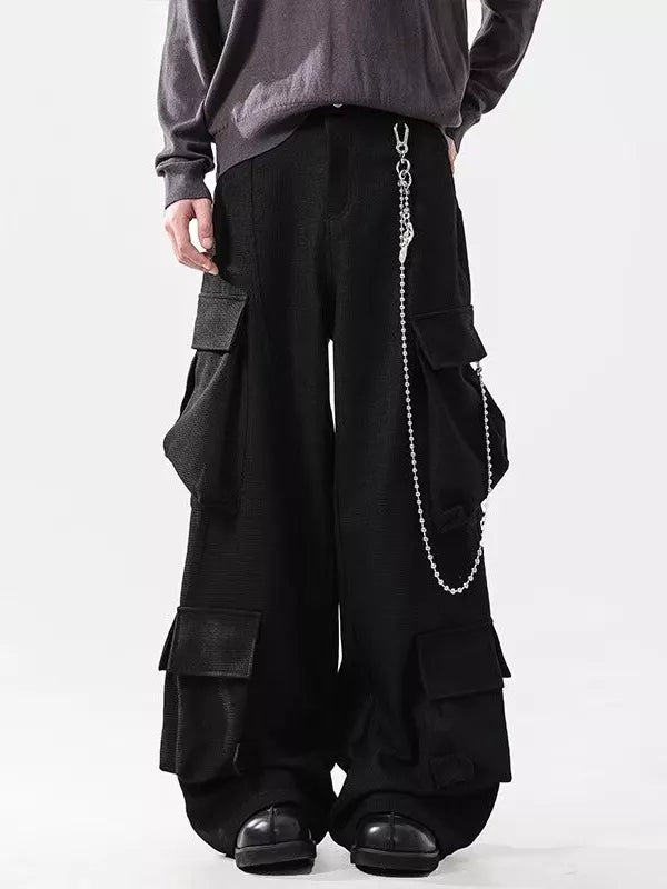 Men's Multi-Pocket Cargo Pants in Black