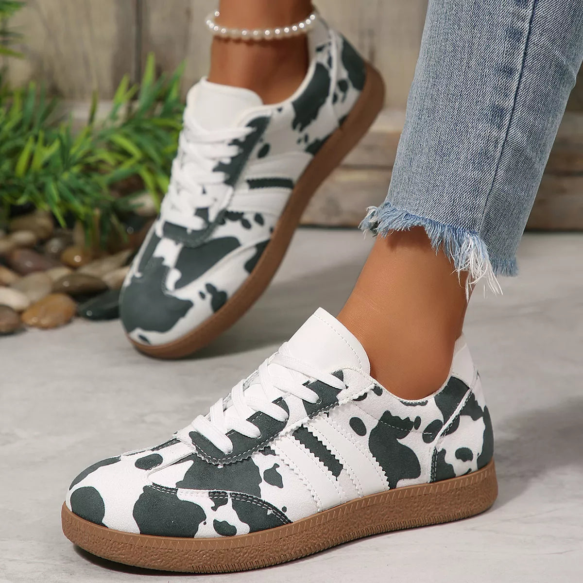 Cow Print Casual Sneakers - Lilixa.store