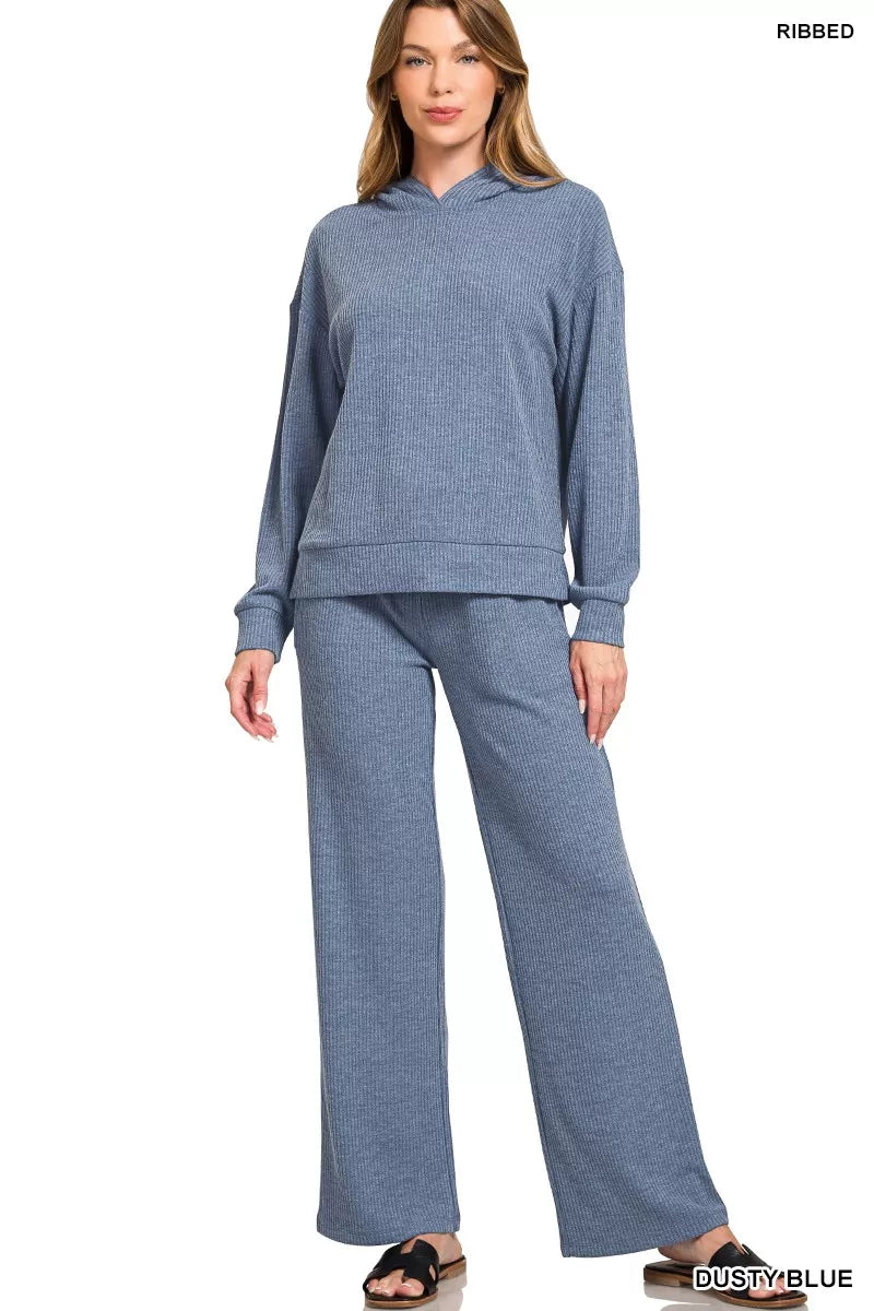 Zenana Ribbed Drawstring Lounge Pants - Lilixa.store
