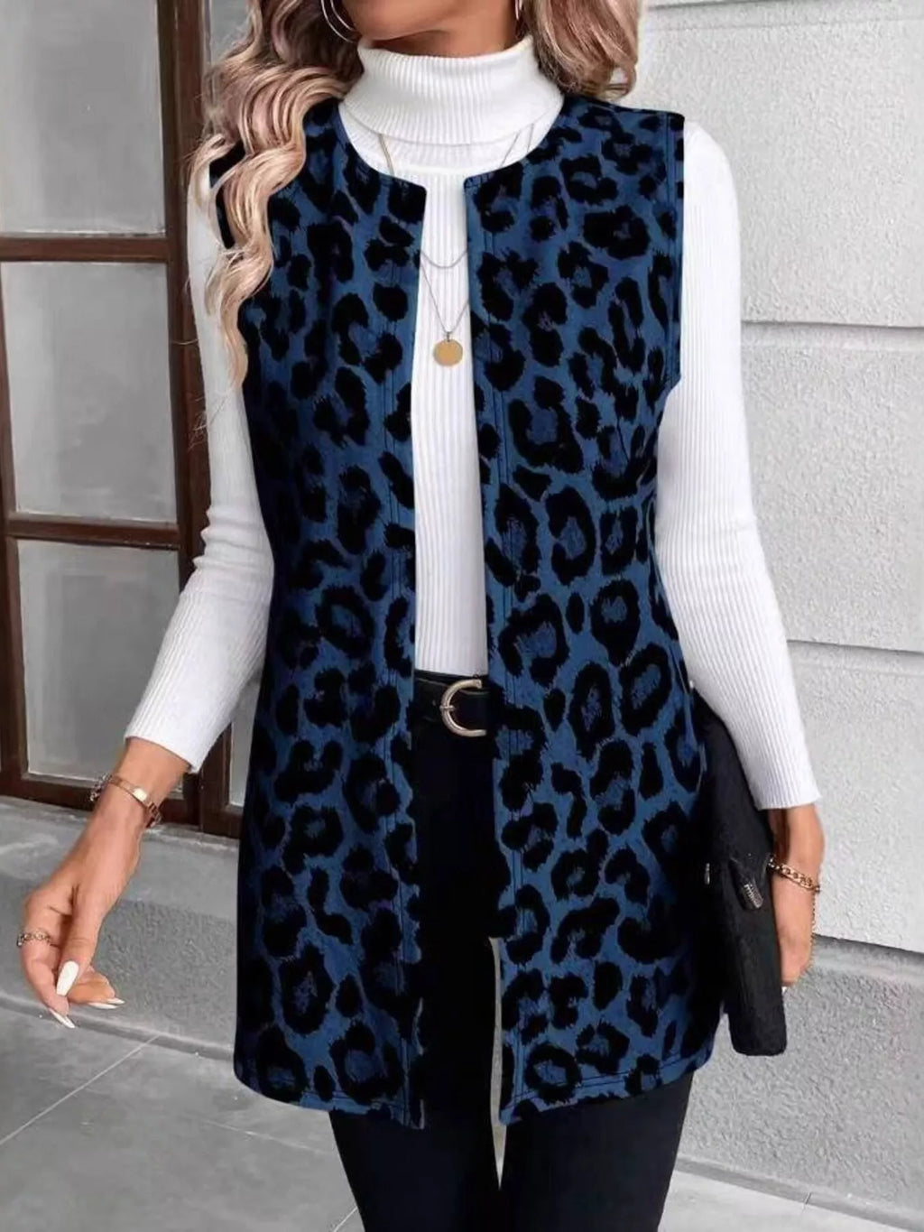 Sleeveless Leopard Print Vest Coat - Lilixa.store