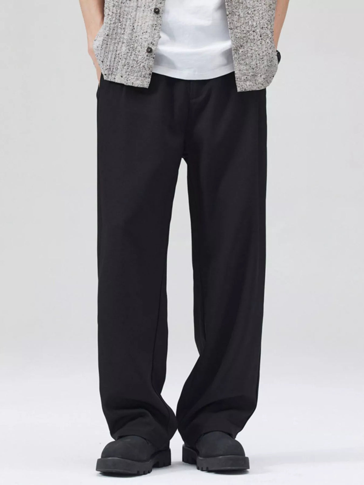Men's Full Size Wide Leg Pants Plus Size in Black