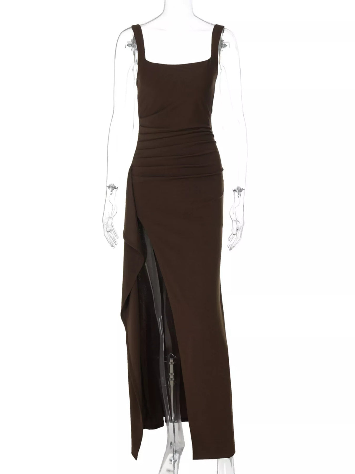 Slit Square Neck Maxi Dress, view 5