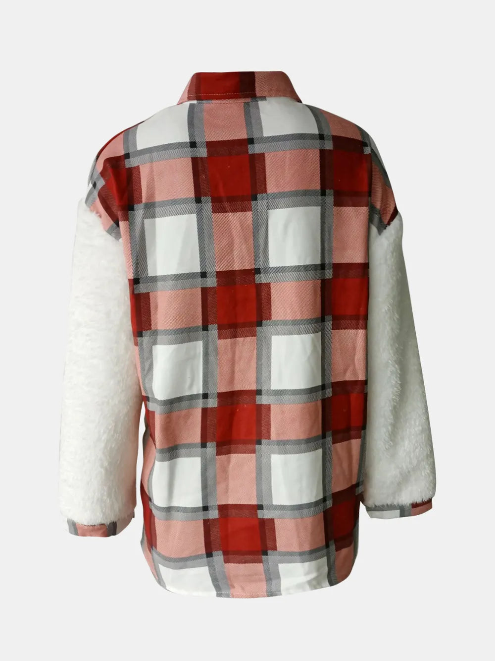 Fuzzy Button Up Long Sleeve Jacket, view 12