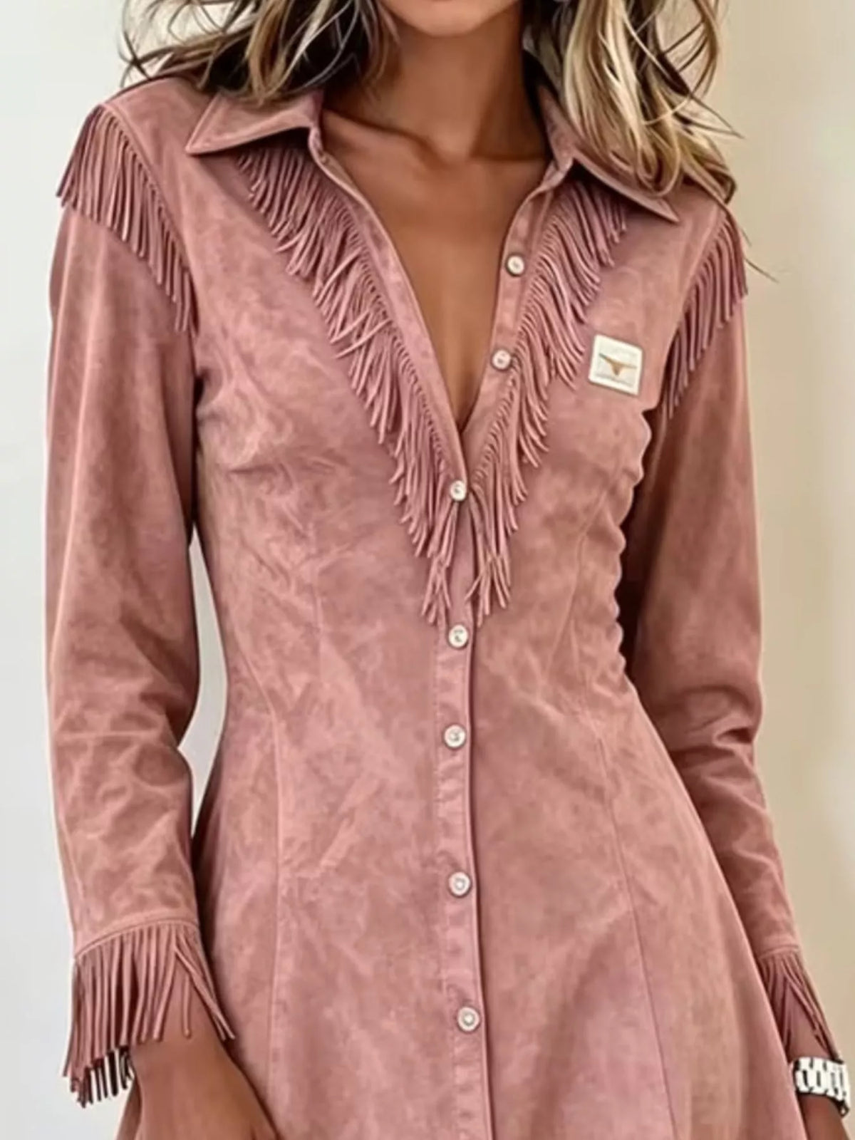 Full Size Fringed Button-Down Outerwear Plus Size - Lilixa.store