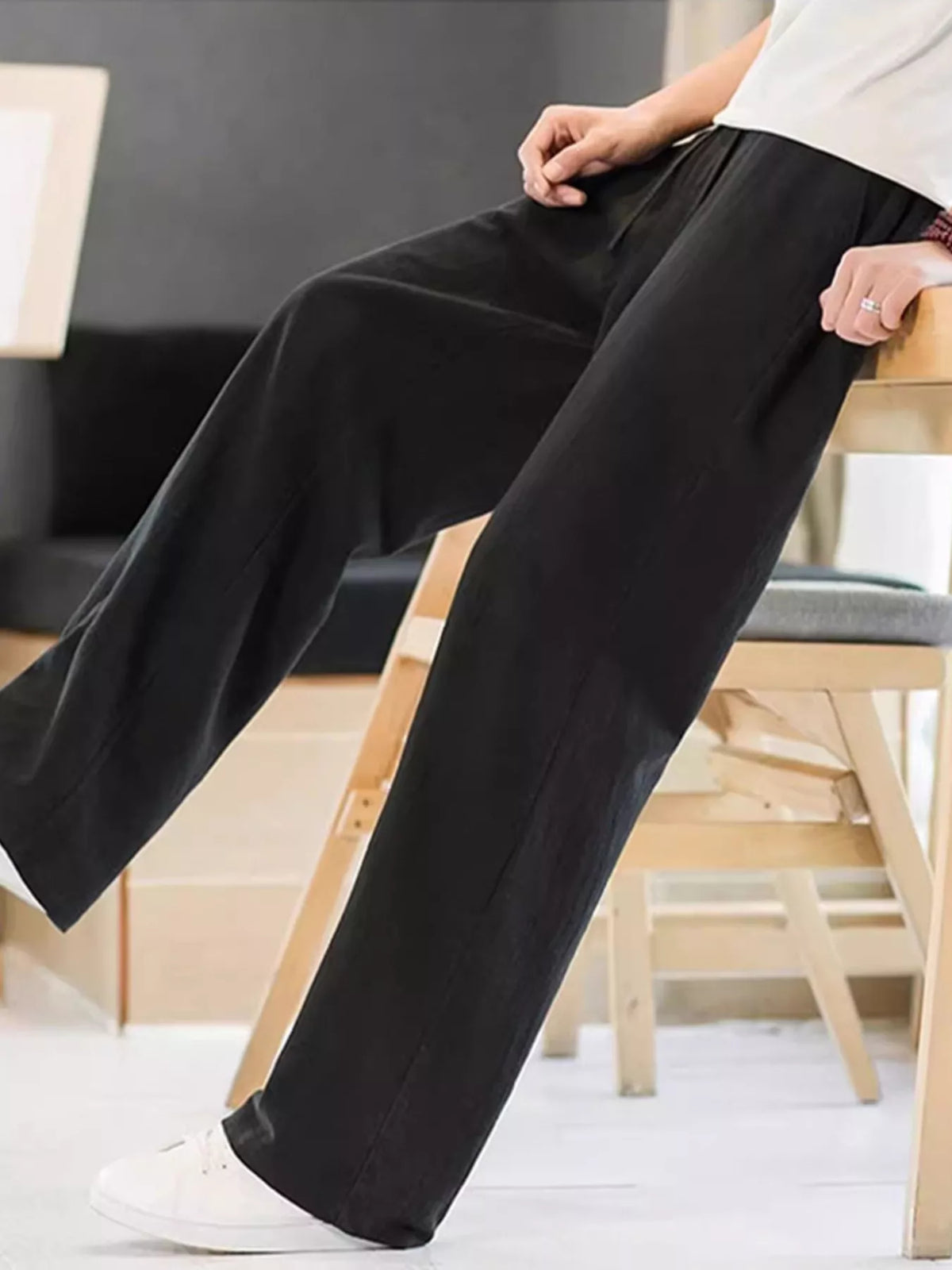 Men's Plus Size Casual Drawstring Pants, view 5