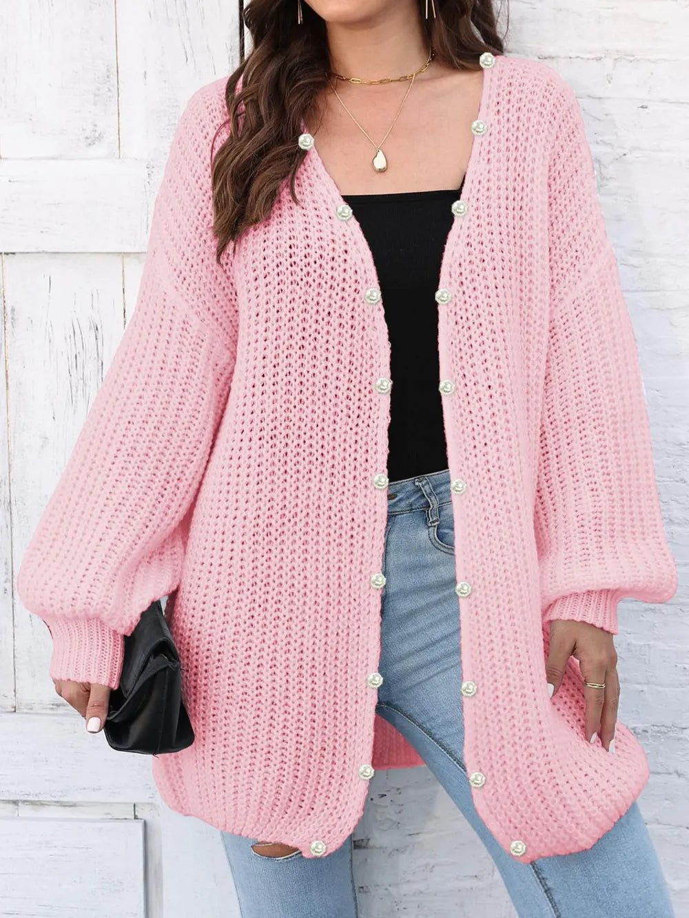 Open Front Long Sleeve Cardigan - Lilixa.store