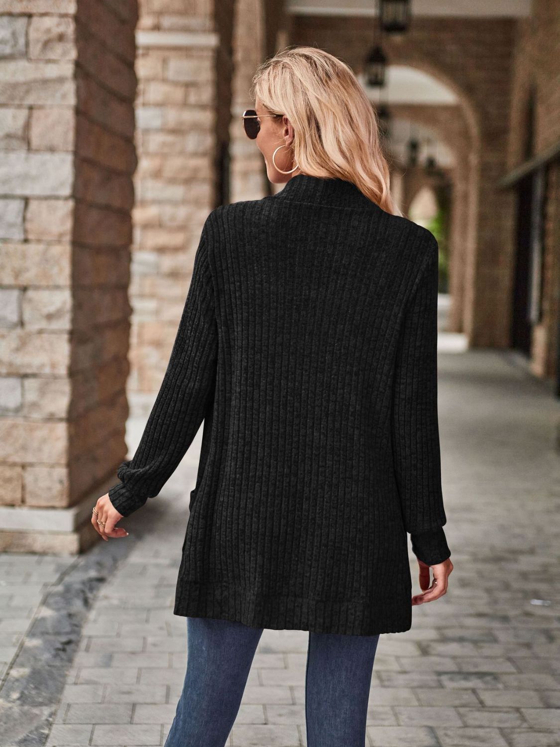 Open Front Cardigan with Pockets - Lilixa.store