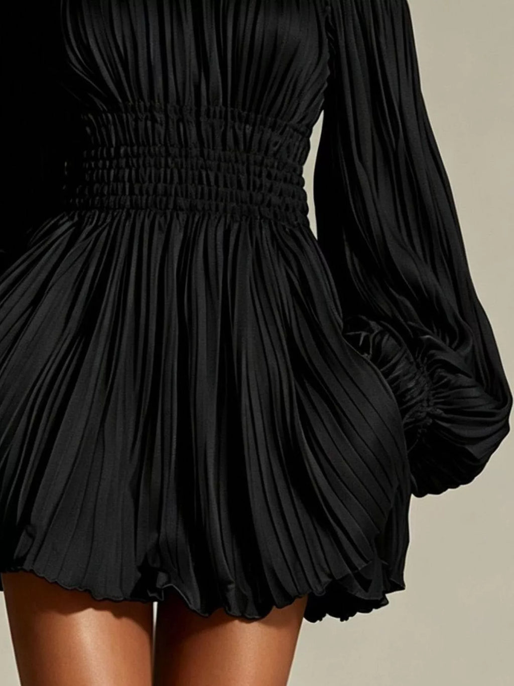 Off-Shoulder Pleated Mini Dress - Lilixa.store