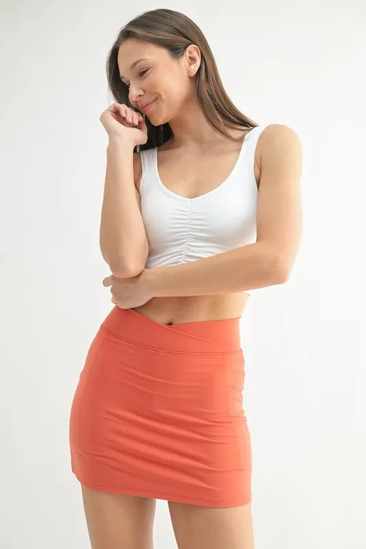 MONO B Ruched Front Active Tank - Lilixa.store