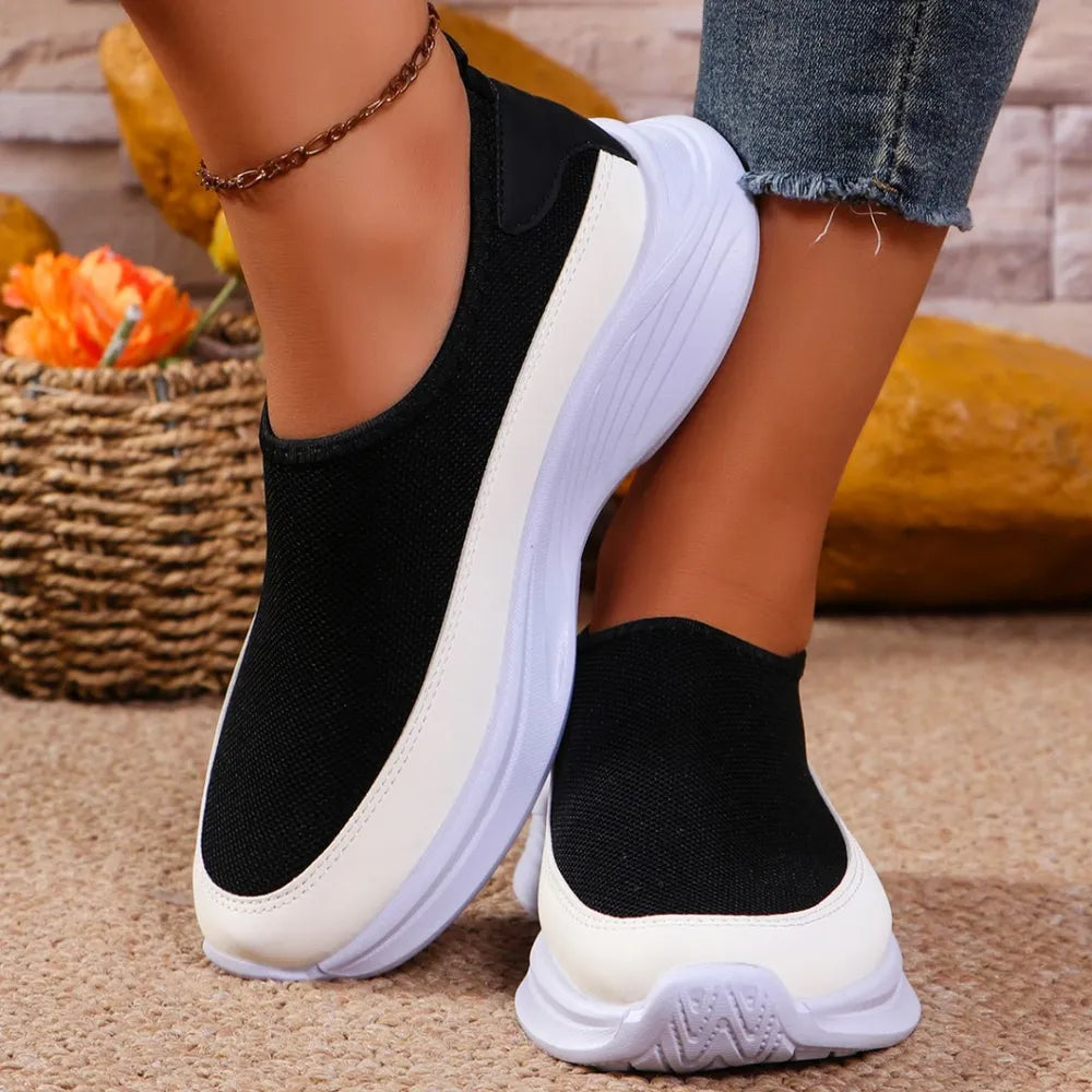 Mesh Contrast Flat Slip-Ons, view 4